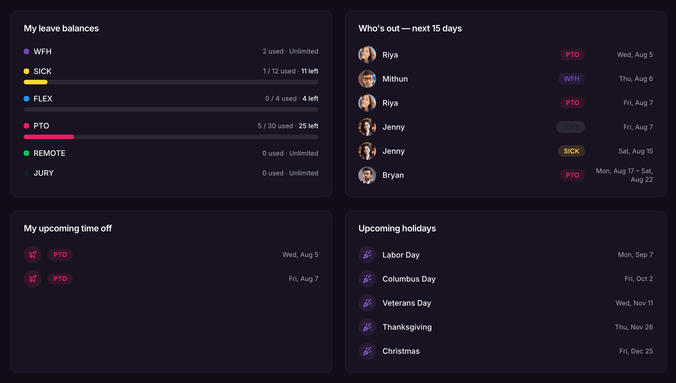 Officebot Dashboard Screenshot