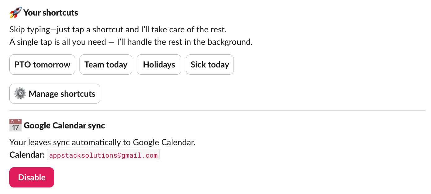 Officebot Slack shortcuts